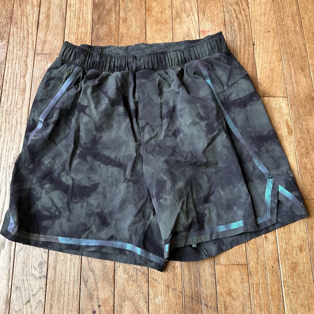 Lululemon Surge Shorts Mens M 6" Lined Tidal Dye Modern Activewear